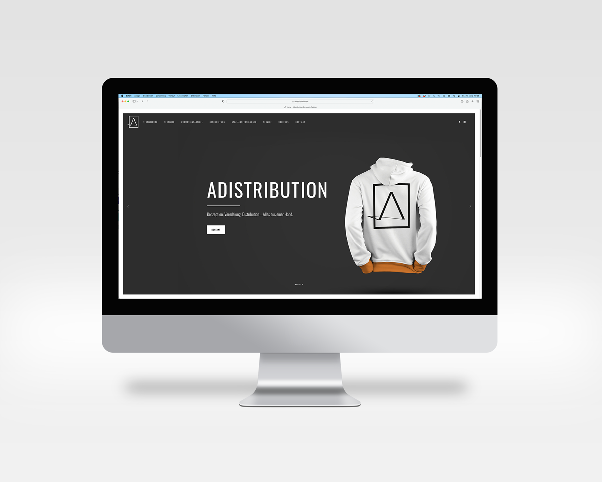 Simon Baumann Design Grafik Webdesign Webseite Adistribution GmbH Thun