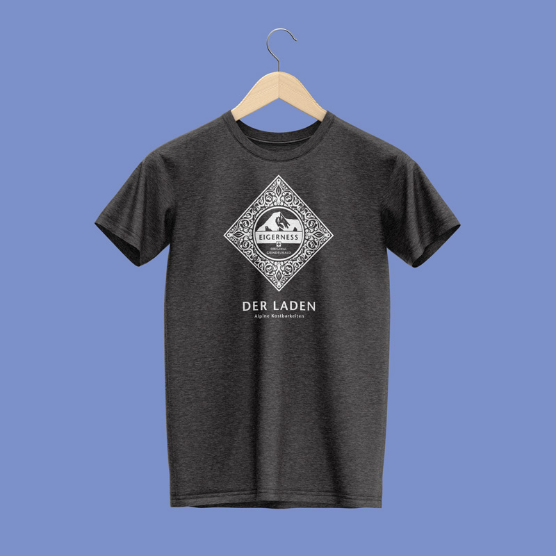 Simon Baumann Design Grafik Siebdruck Shirt design Eigerness Der Laden Grindelwald