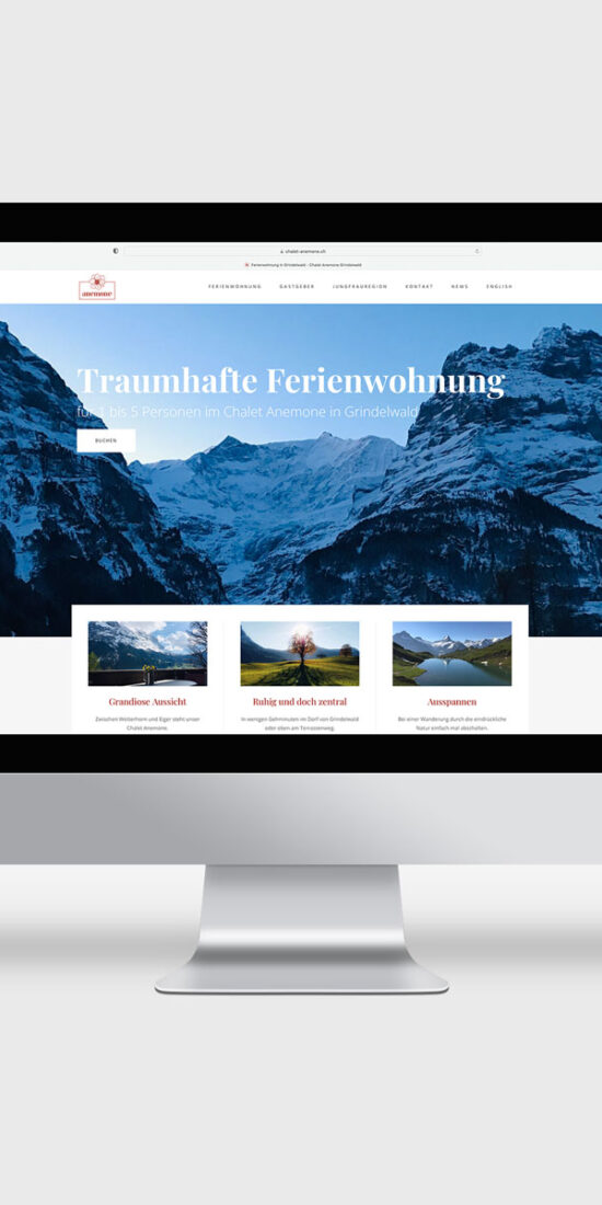 Simon Baumann Design Webdesign Chalet Anemone Responsive Webseite Grindelwald