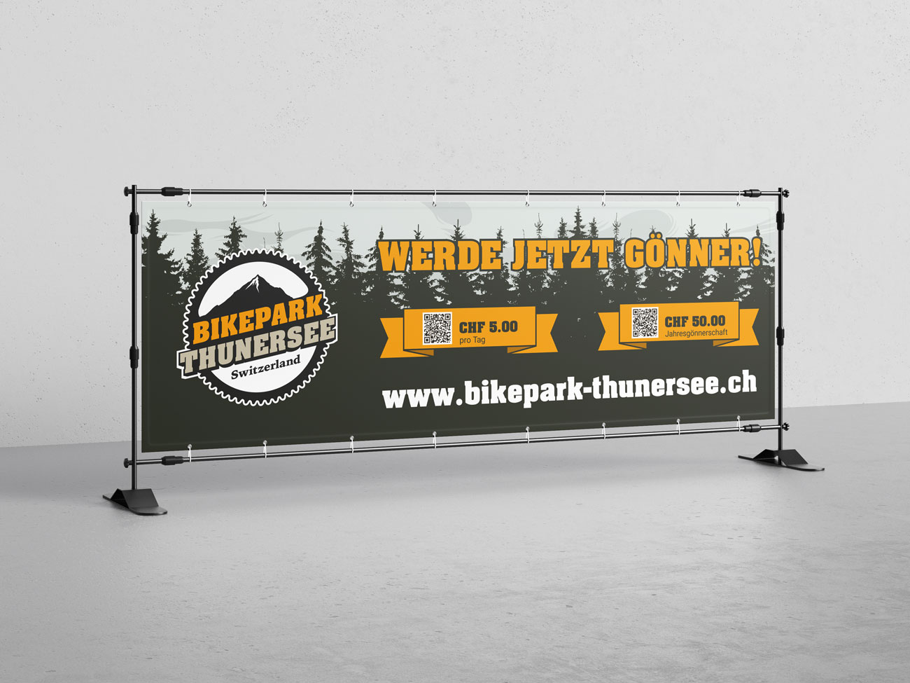 Simon Baumann Design Grafik Banner Bikepark Thunersee Thun