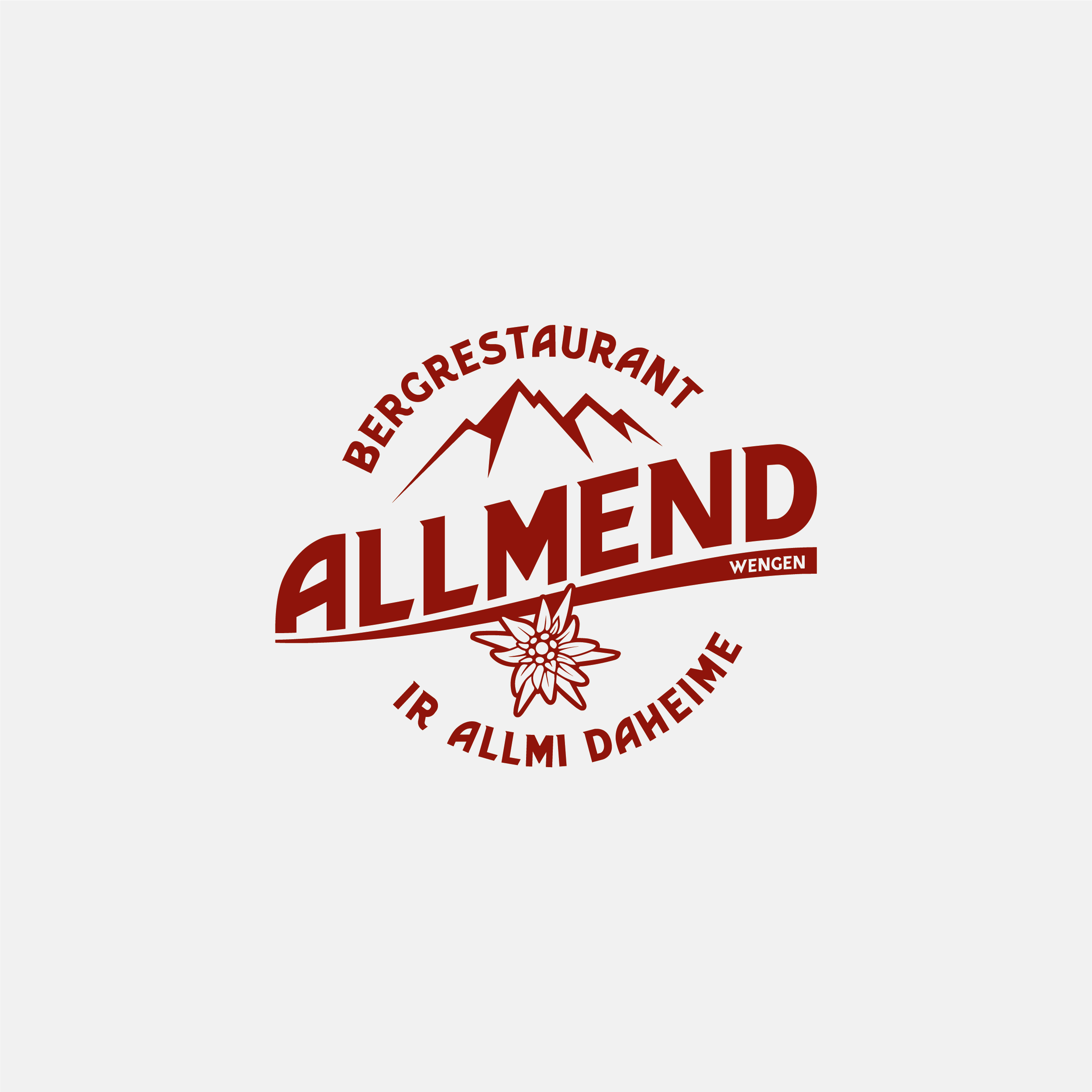 Simon Baumann Grafik Logo Gestaltung Design Bergrestaurant Allmend Wengen