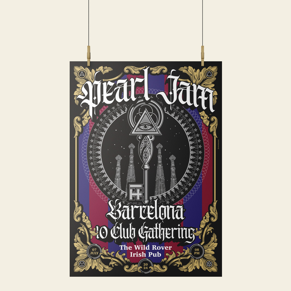 Simon_Baumann_Design_Pearl_Jam_Barcelona_Ten_Club_Party_2024_Wild_Rover_Irish_Pub_2